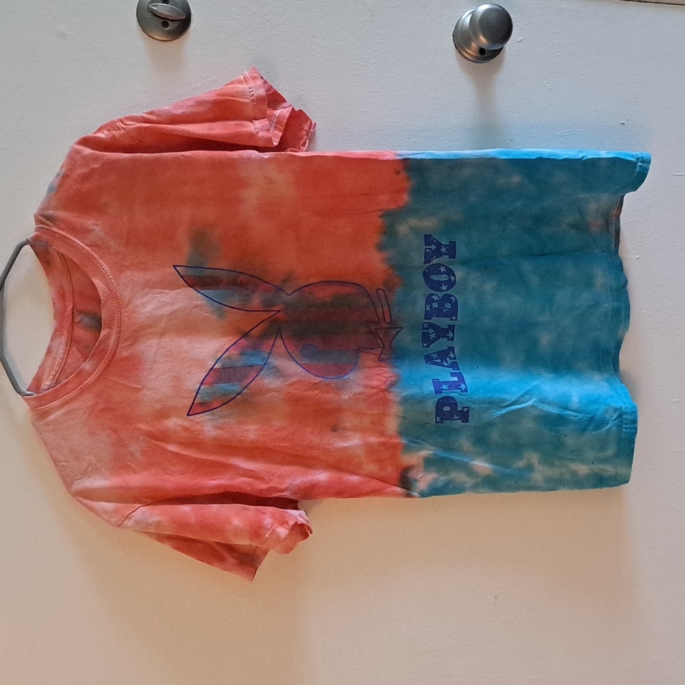 PLAYBOY mens large custom tiedye